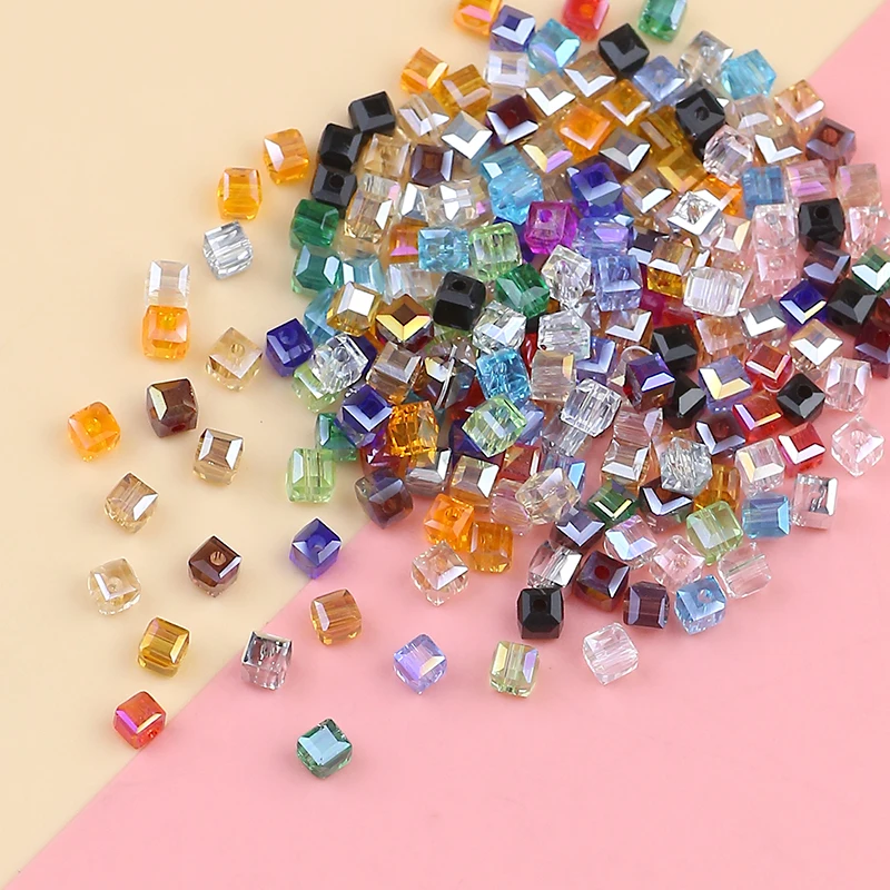 

Exquisite Austrian color square crystal beads 4mm/100PCS crystal faceted bead jewelry DIY bracelet necklace accessories