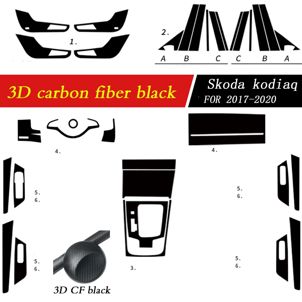

For Skoda kodiaq 2017-2020 Self Adhesive Car Stickers Carbon Fiber Vinyl Car stickers and Decals Car Styling Accessories