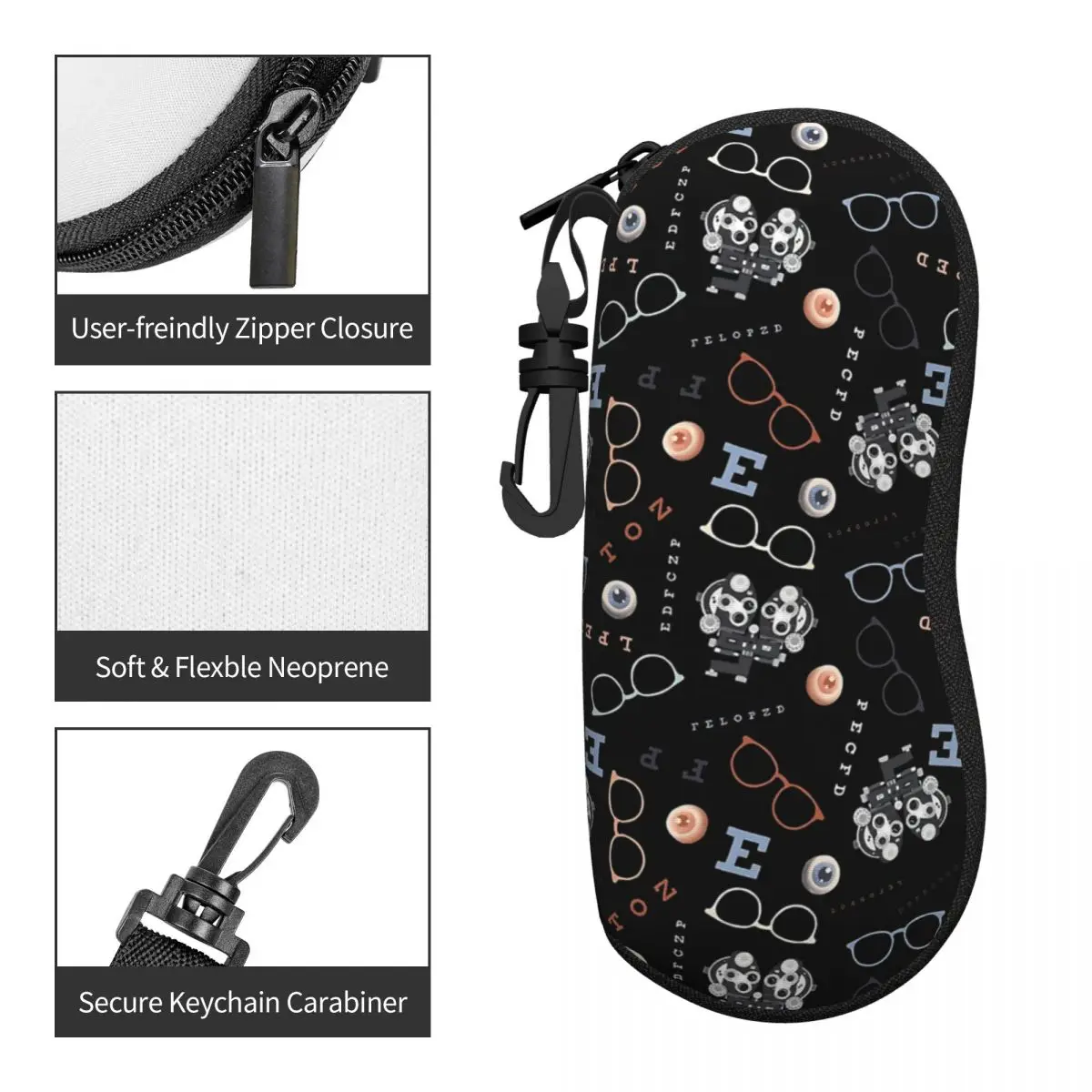 Изготовленные на заказ защитные чехлы для очков The Snellen Chart и глаза модный чехол