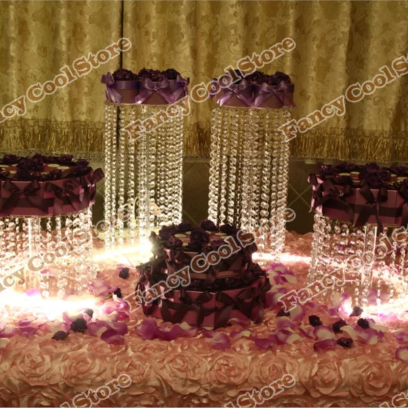 

4pcs/lot Crystal Cake Plate Birthday Party Decotarion Wedding Decorations Fruit Plate Dessert Dish-wedding cake display 04D3