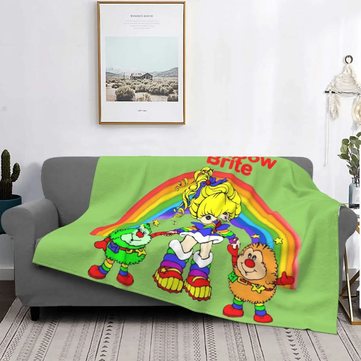 

Бархатное одеяло в виде звезды Rainbow Brite, легкий бархатный плед в стиле 80-х для видеоигр, кроватей, спальни