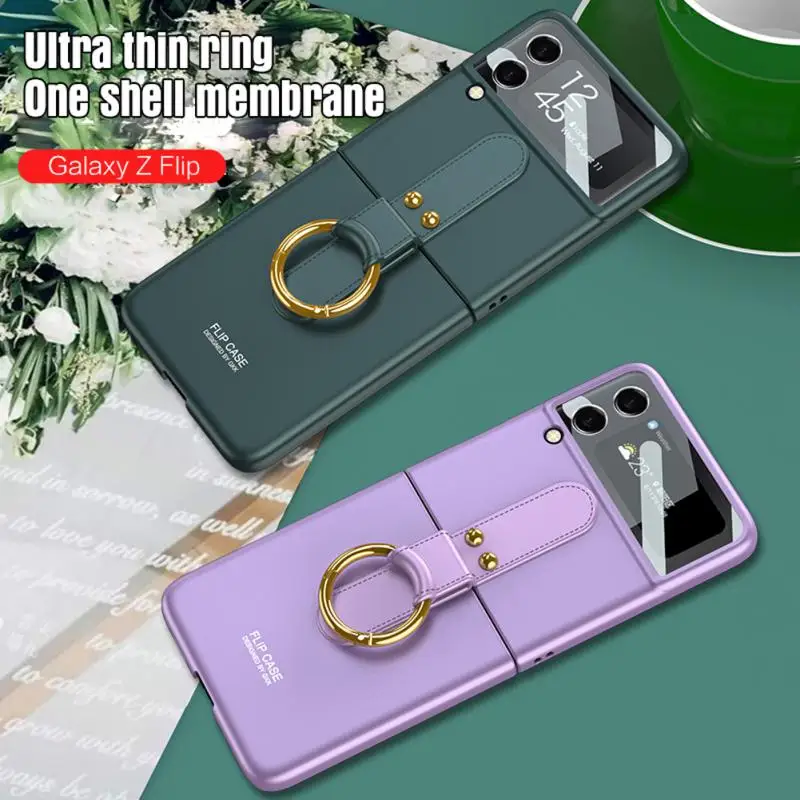 

Folding Variable Support Shell Membrane Integration Phone Case Ultra Thin Ring Phone Protective Case Flip3 Ring Buckle Folding