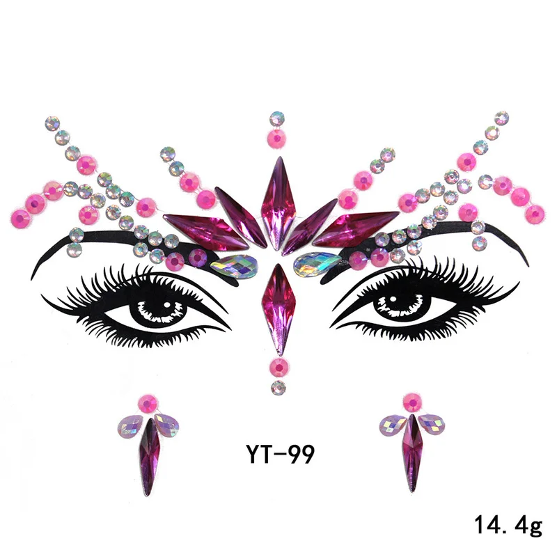 "1Pc Bohemian Tijdelijke Tattoo Glitter Lijm Kristal Edelstenen Decal