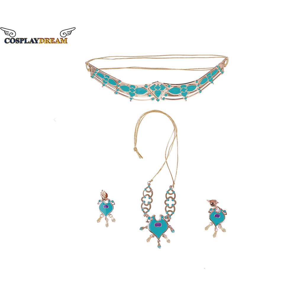 

Аксессуары для косплея Жасмин ювелирные изделия 4 шт./компл. повязка на голову ожерелье серьги комплект ювелирных изделий подарок для женщин на день рождения Хэллоуин