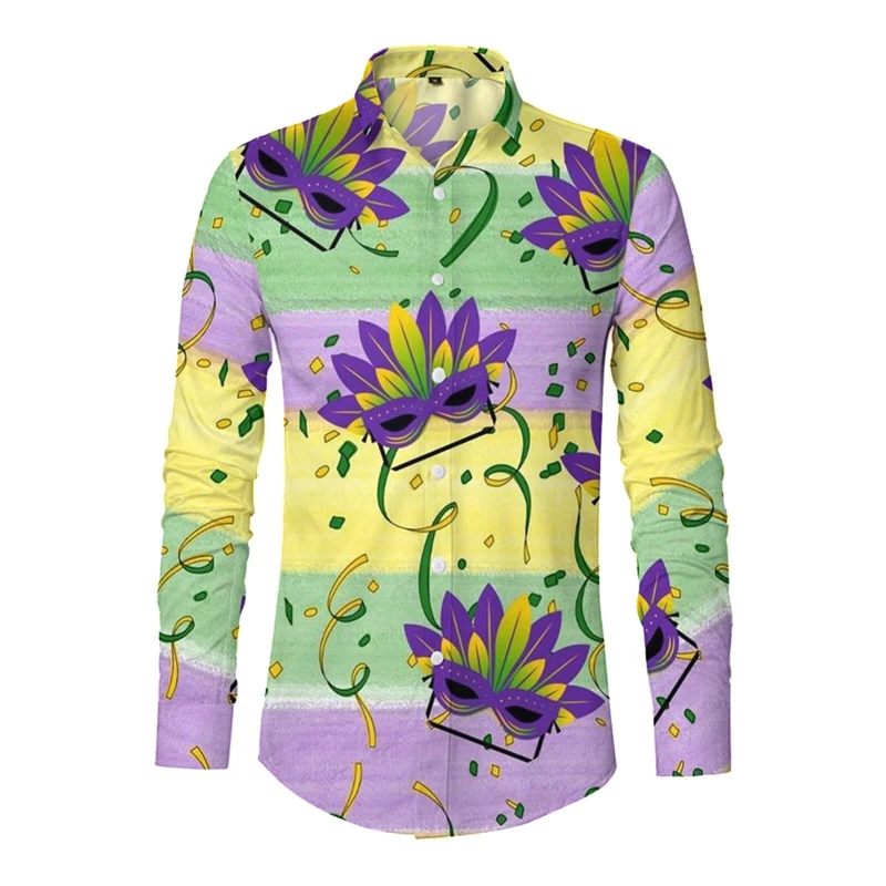 Мужская Повседневная рубашка с длинным рукавом белая футболка 3D-принтом в