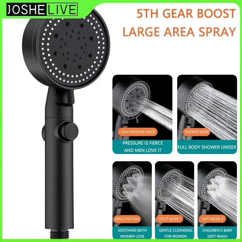 

High Pressure Shower Mixer Adjustable Bath Faucets Shower Head 5 Modes Handheld Showerhead Bathroom Accessories Spray Nozzle