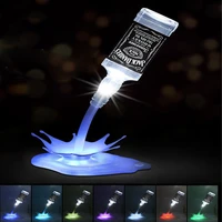 new creative wine pouring bottle inverted usb touch 3d led night light novelty bar party led restaurant christmas decoration wed