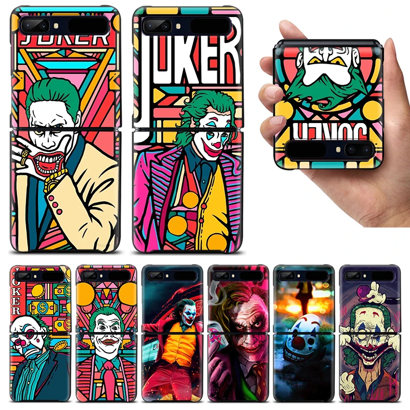 

Shockproof Folding Mobile Hard Shell Art Movie Joker Luxury Cool For Samsung Galaxy Z Flip 4 3 5G TPU Black Phone Case Cover