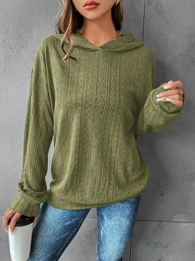 

Новинка Осень-зима 2023 Модный повседневный женский свитер с длинным рукавом Вязаная толстовка с капюшоном женская одежда Y2K