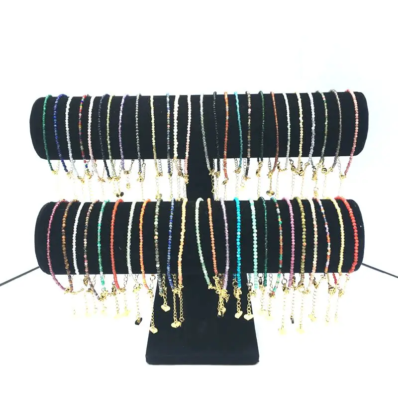 

Natural Stone 2-3mm Agate Crystal Zircon Mini Cut Round Beads Adjustable Bracelet Couple Fashion Jewelry Gift