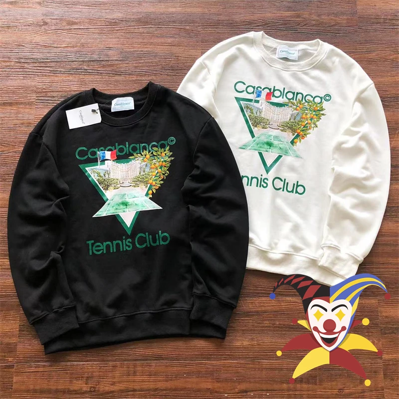 

Tennis Club Casablanca Sweatshirts Men Women Top Quality Terry Crewneck Casa Hoodie