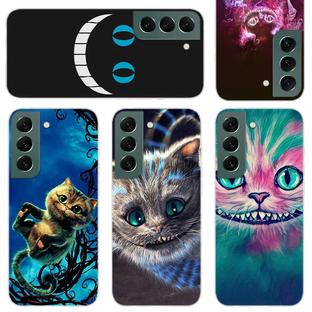 

Silicone Soft Phone Case For Samsung Galaxy S22 S21 5G S20 Ultra S10 S9 S8 Plus Lite E Cover Alice in Wonderland Cheshire Cat