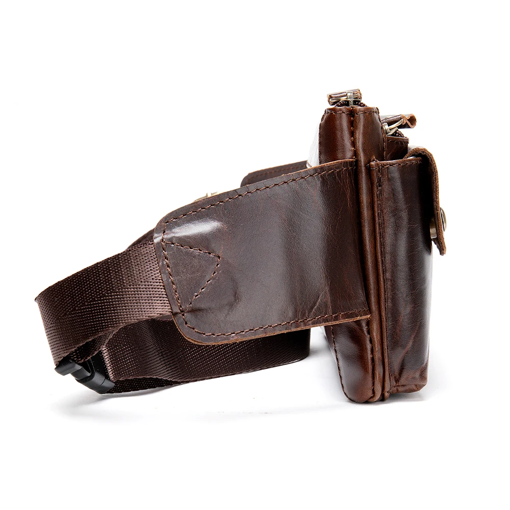 NIUCUNZH Genuine Leather Waist Packs Men Fanny Pack Belt Bag Small Travel Phone Bags Chest Bags Shoulder Bags Motorcycle Riding