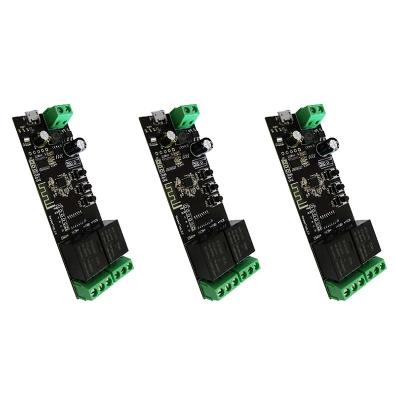 

GTBL 3X 2 Channel Wifi Momentary Inching Relay Self-Locking Switch Module Smart Life/Tuya APP Control Wifi Relay Module
