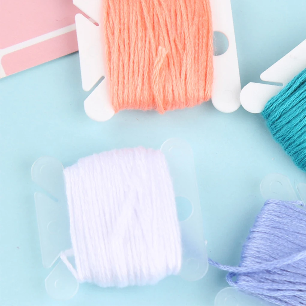 

1000 Pieces Bobbin Winder Plastic Transparent Frosted Sewing Thread Board String Winders Durable DIY for Tailoring