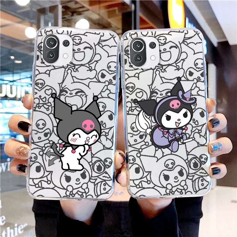 

Cartoon Kuromi Girl For Xiaomi 13 Lite 12T 12S 12 11 Ultra 11T 10T 9 Pro 5G Transparent Phone Case Soft Cover