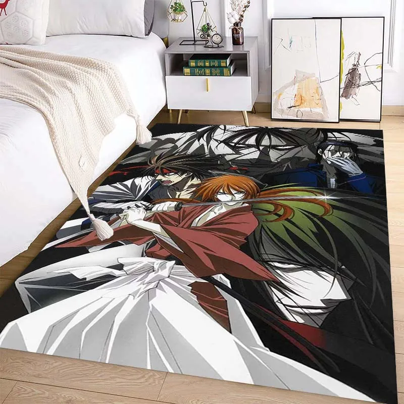 

Аниме самурайский ковер RUROUNI KENSHIN, коврик для спальни, йоги, ковер, модный реквизит для фотографии, противоскользящий большой мягкий ковер, подарок на день рождения