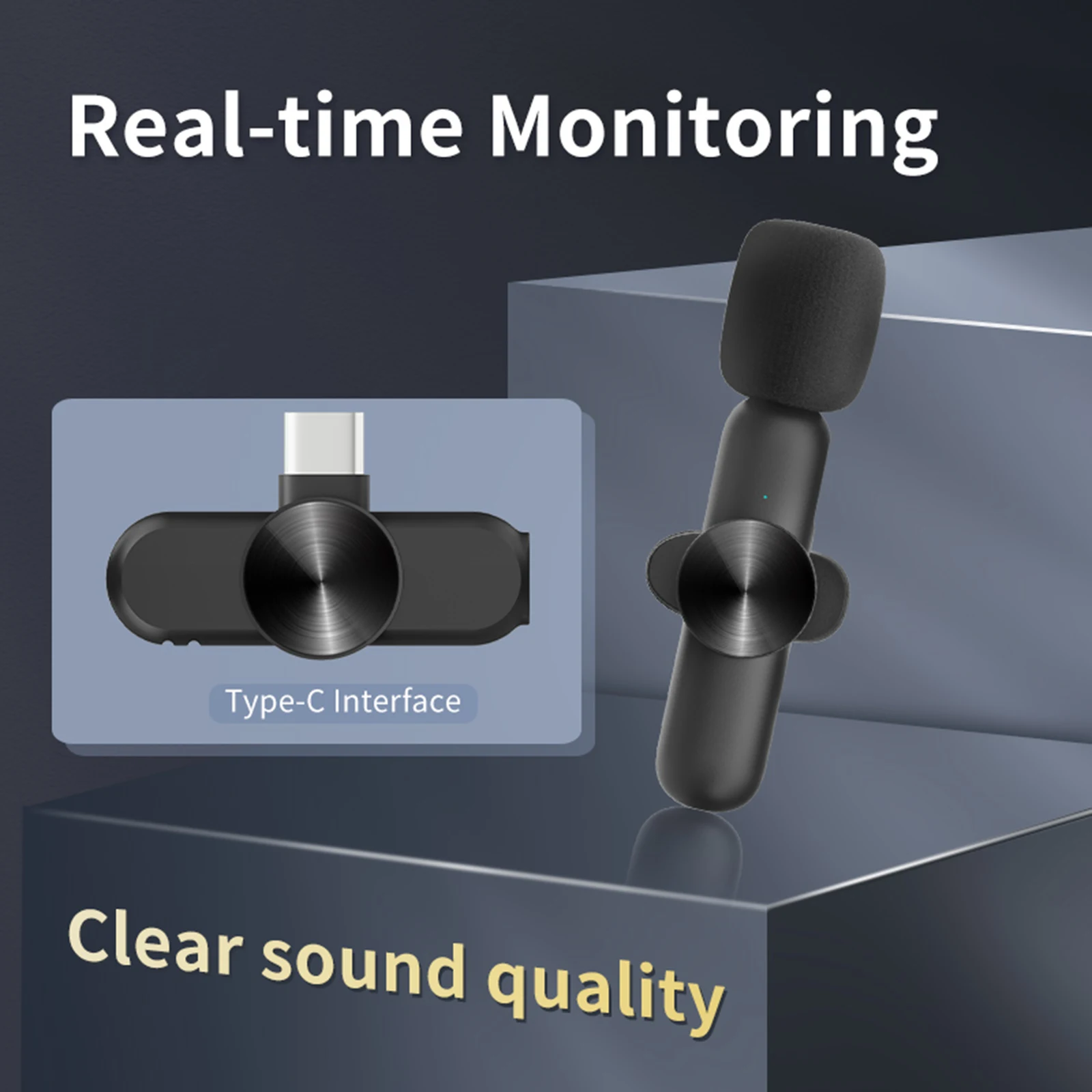 

Беспроводной петличный микрофон, портативный микрофон для записи аудио и видео для IPhone и Android