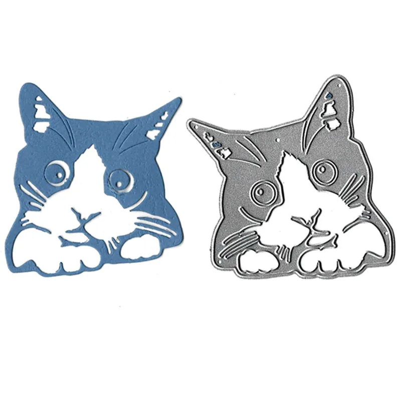 

A Cat Metal Cutting Dies Scrapbooking Embossing Folders for Card Making Craft DIY Clear Stamps and Slimline Die Cut Molds
