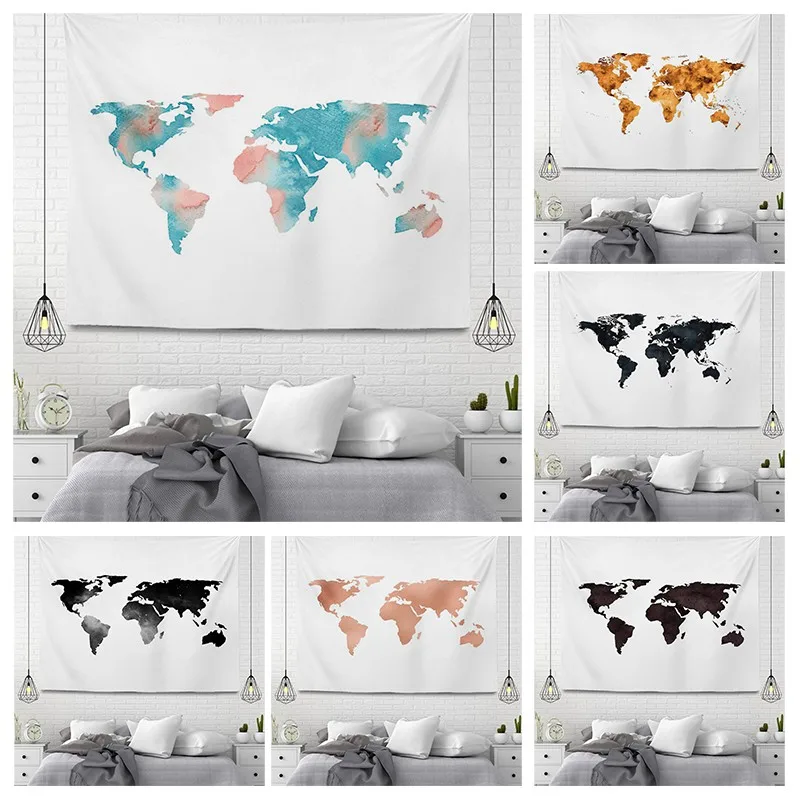 

Настенная карта, украшение на заказ, гобелен, эстетический декор для комнаты, аксессуары, настенный подвесной скандинавский большой тканев...