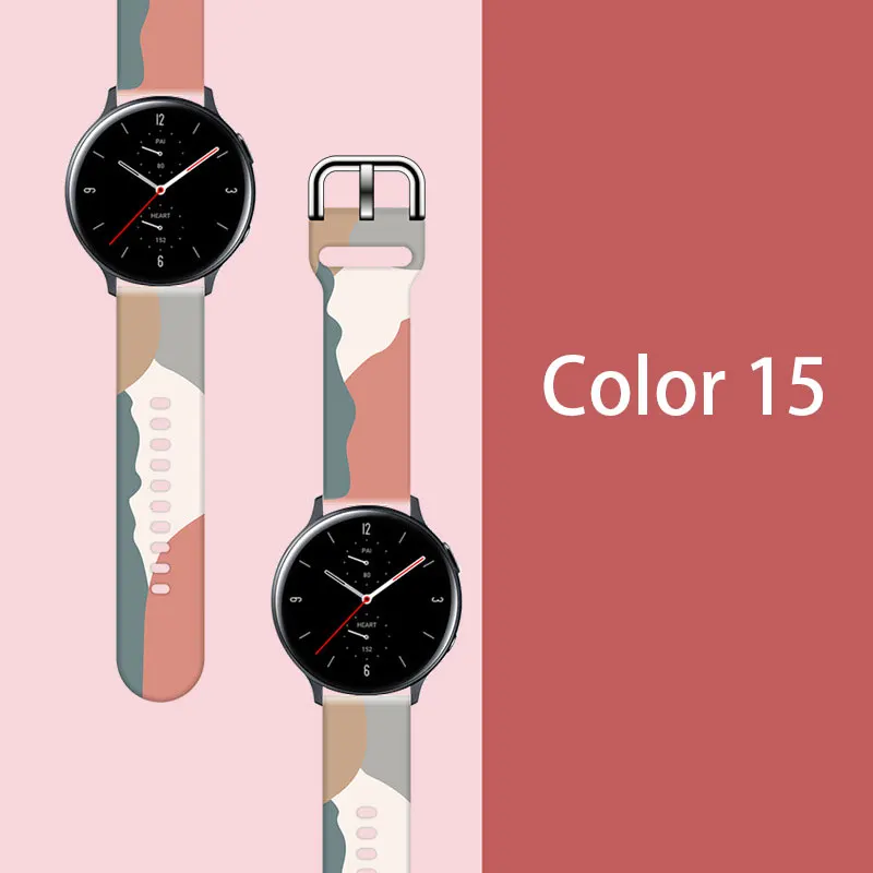 

20 22mm Silicone Band For Amazfit GTS 3 2 Mini Strap GTR 2 42mm GTR 3 pro stratos 2/3 Bracelet Samsung Galaxy Watch 4 3 Strap