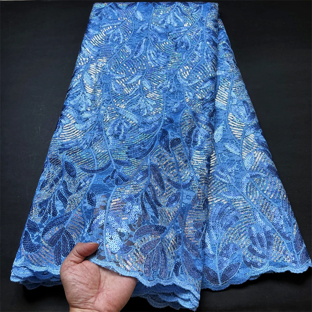 Африканская Тюлевая Кружевная Ткань 5 ярдов нигерийская кружевная ткань