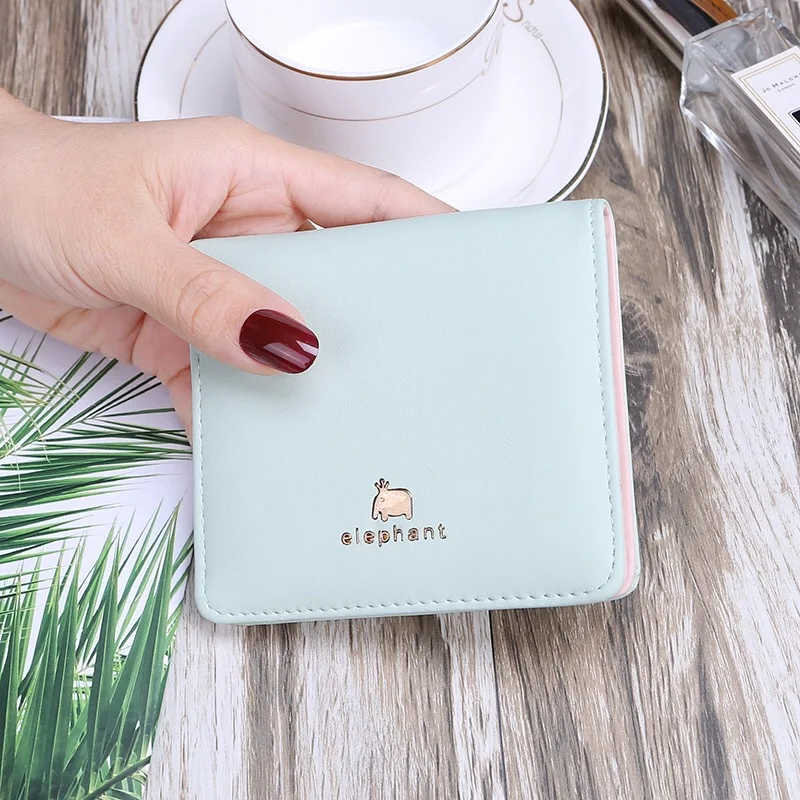 2023 Fashion Cute Cat Face Women Wallet for Credit Cards Small  Leather Short Womens Wallets and Purses