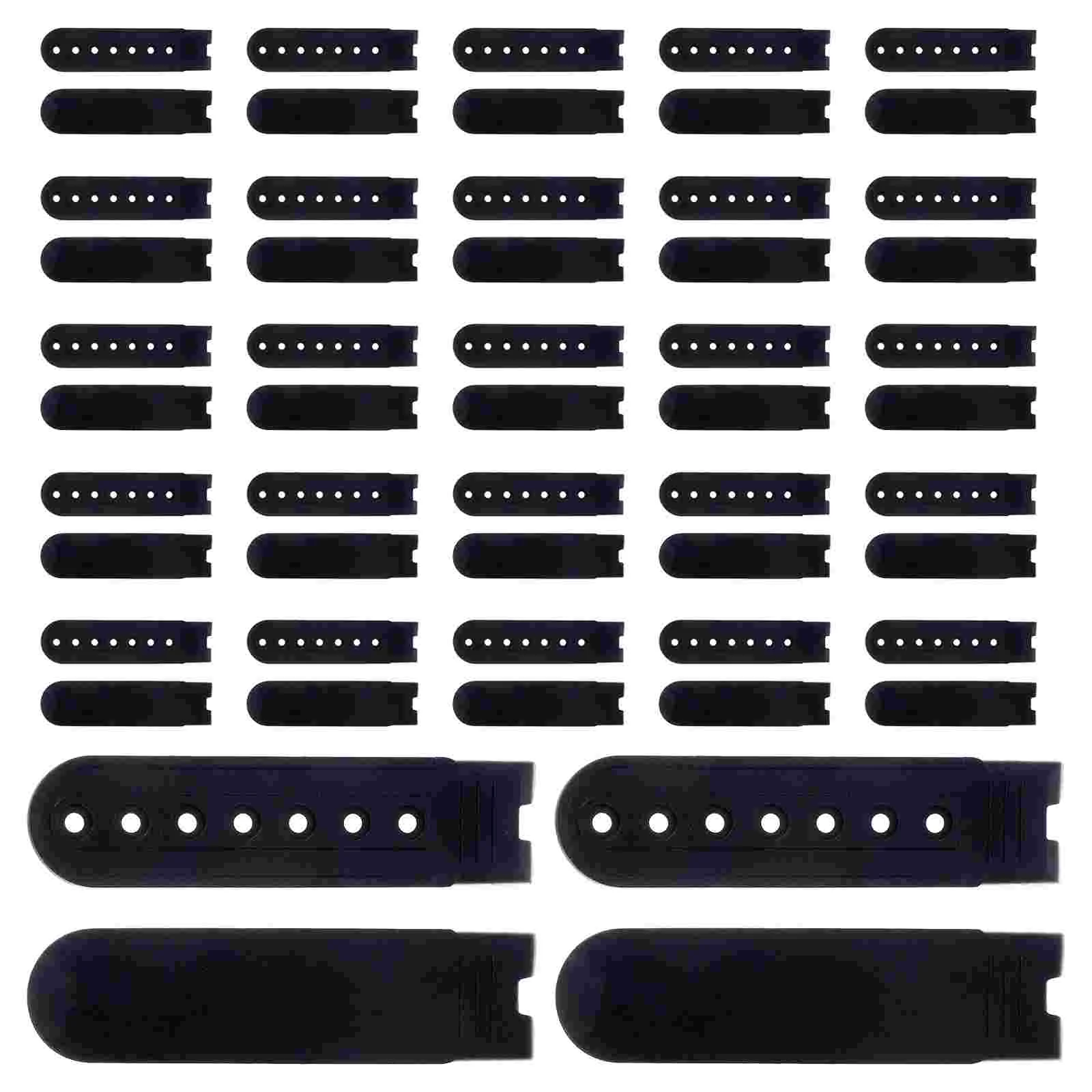 

50pcs Snapback Strap Snapback Hat Cap Strap Replacement Cap Extender Strap Buckle Strap Accessories with 7 Holes Black