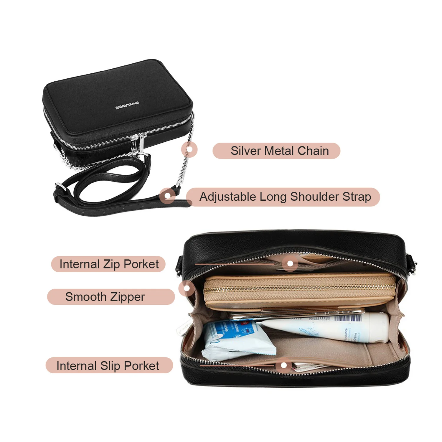 Женская деловая сумка через плечо New David Jones модные Водонепроницаемые Сумки из