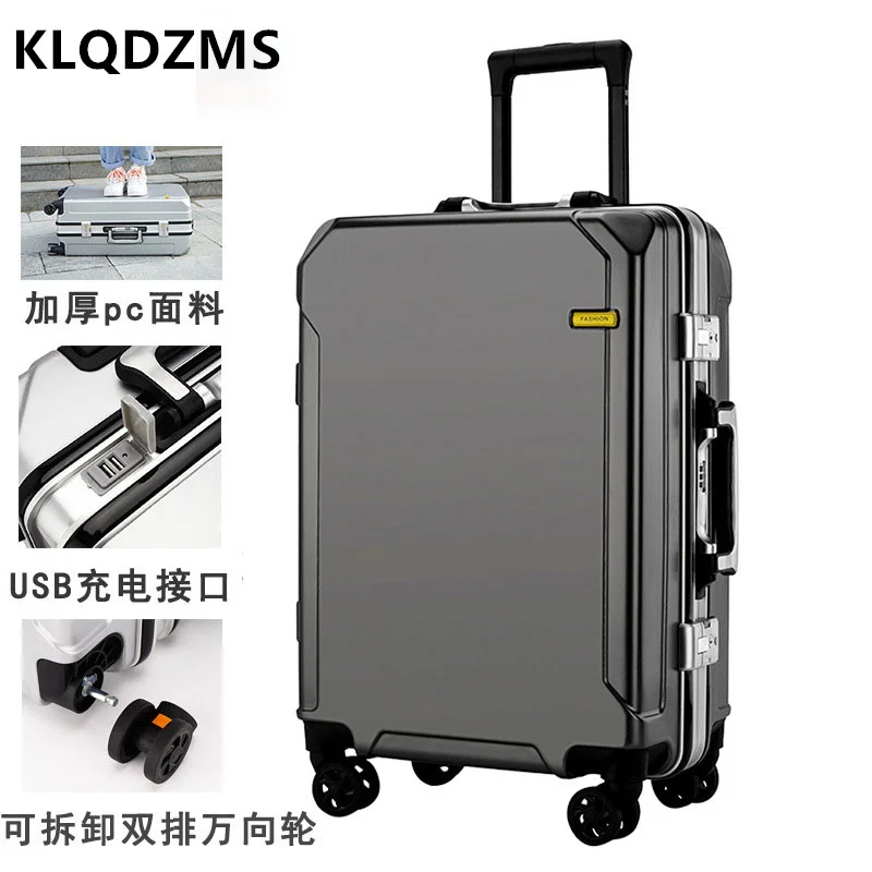 KLQDZMS Luggage Universal Wheel Fashion Suitcase Large-capacity Trolley Case 24 Inch Thick Wear-resistant 20 Inch Boarding Case
