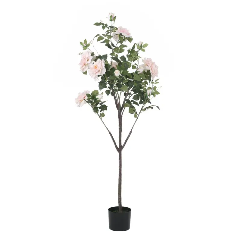

5` x 2.3` Artificial Rose Tree, Green and Pink Champagne