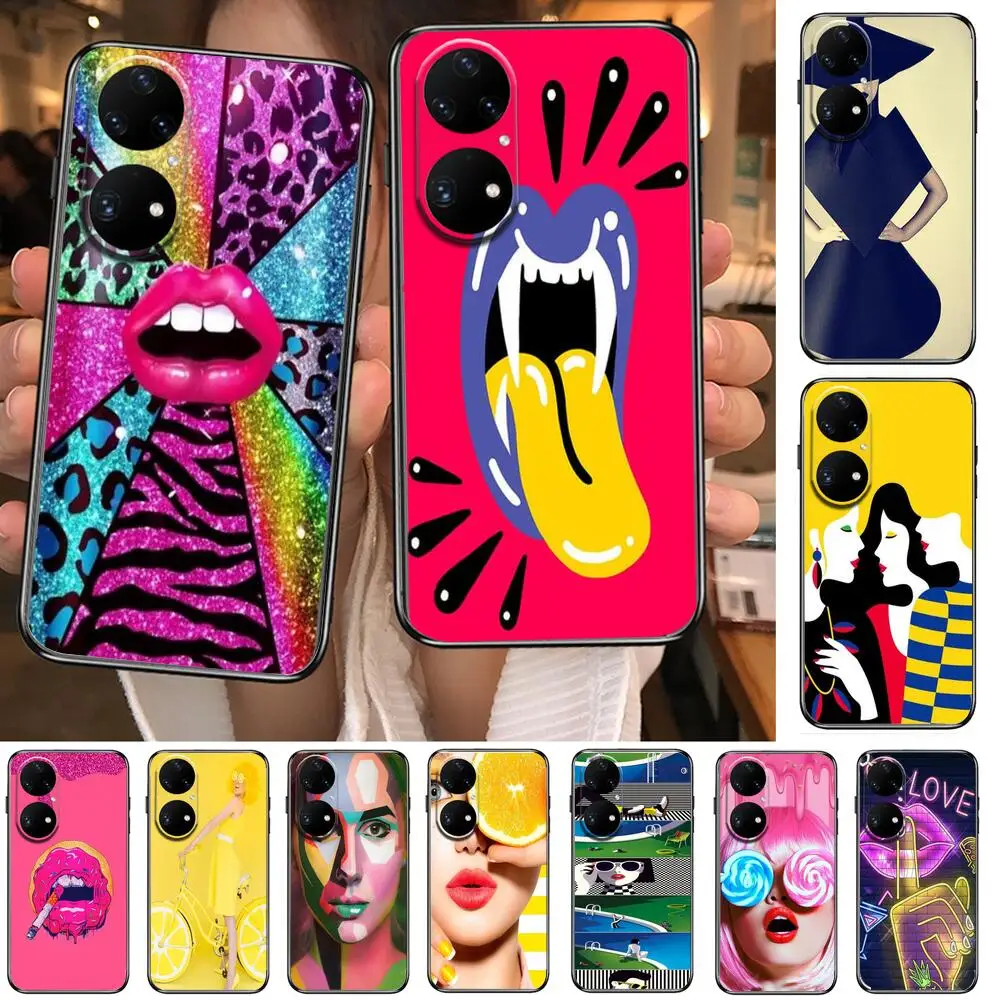 

April Fools-joke Phone Case For Huawei p50 P40 p30 P20 10 9 8 Lite E Pro Plus Black Etui Coque Painting Hoesjes comic fas