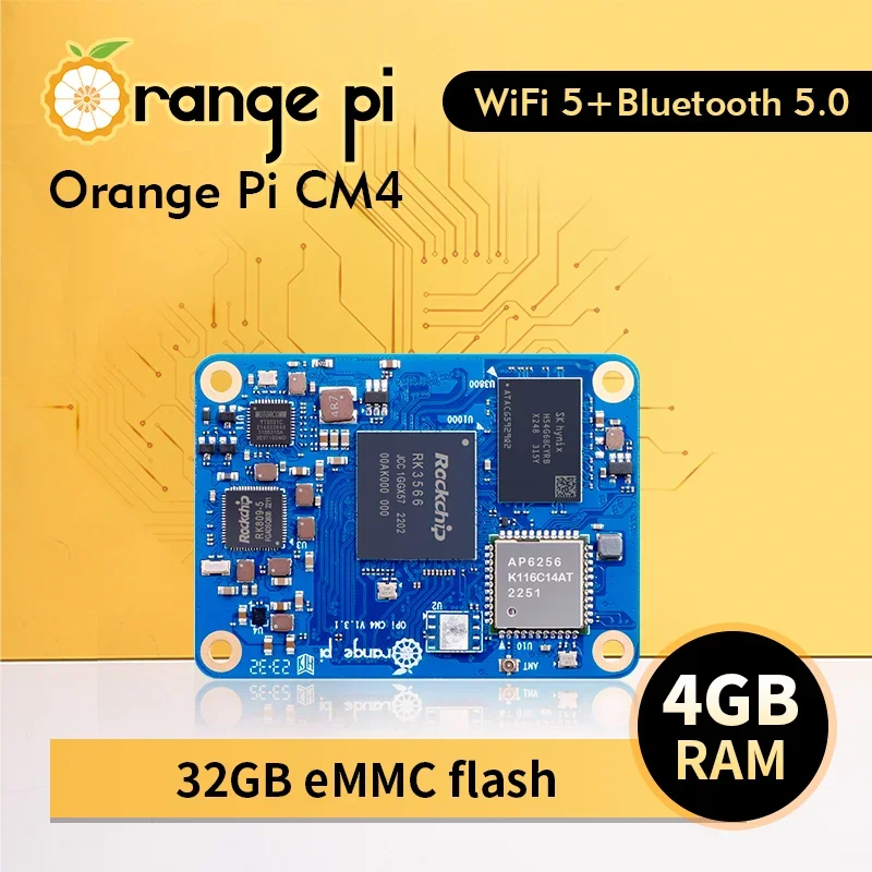 

Orange Pi CM4 4GB RAM 32GB EMMC DDR4 Rockchip RK3566 Orange Pi Compute Module 4 WiFi Bluetooth BLE Orangepi CM4 Core Board