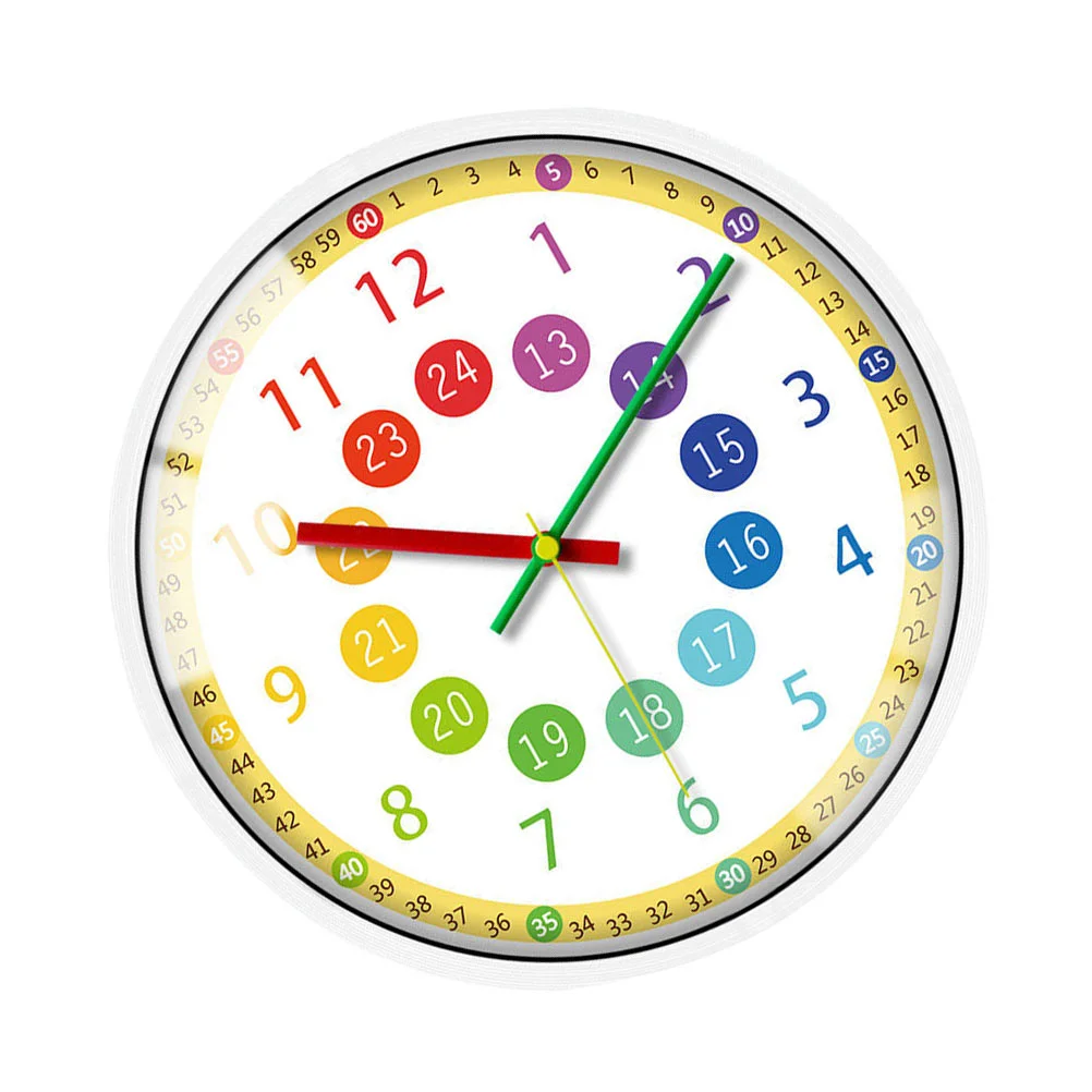 

Silent Clock Colorful Simple Creative Wall Clock Hanging Clock for Kids Room Clocks