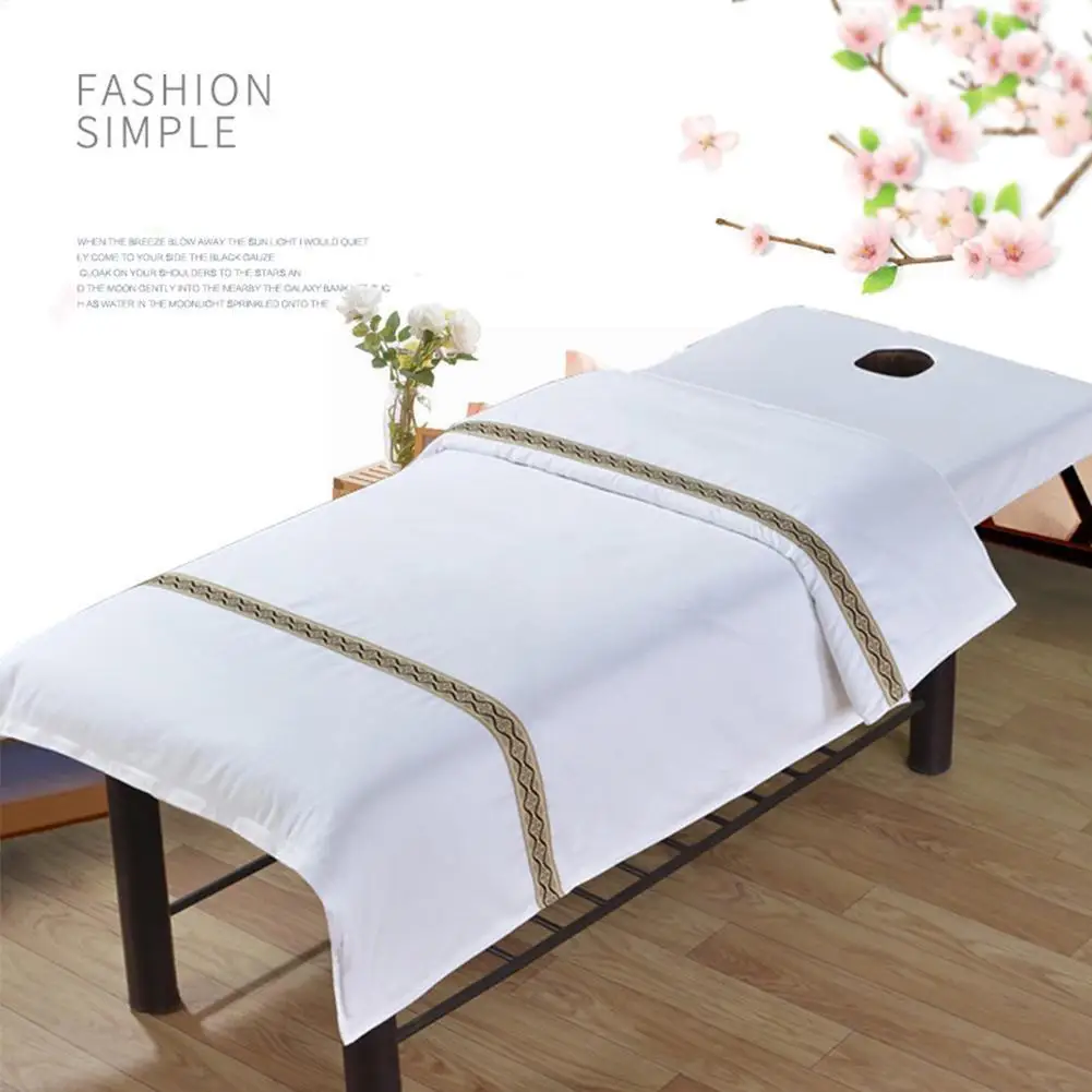 

1 Pcs Cotton Massage Table Cloth Bed Cover Sheet Beauty With Table Cover Bed Sheet Hole Bed Massage Spa Salon Face Cover Cl I5s3