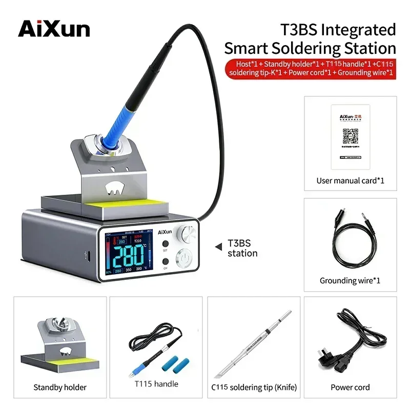 Фото Сварочная станция AIXUN T3BS 75 Вт с ручкой T115/T210 C210 C115, паяльник для мобильного телефона, инструменты для ремонта процессора SMD BGA №2
