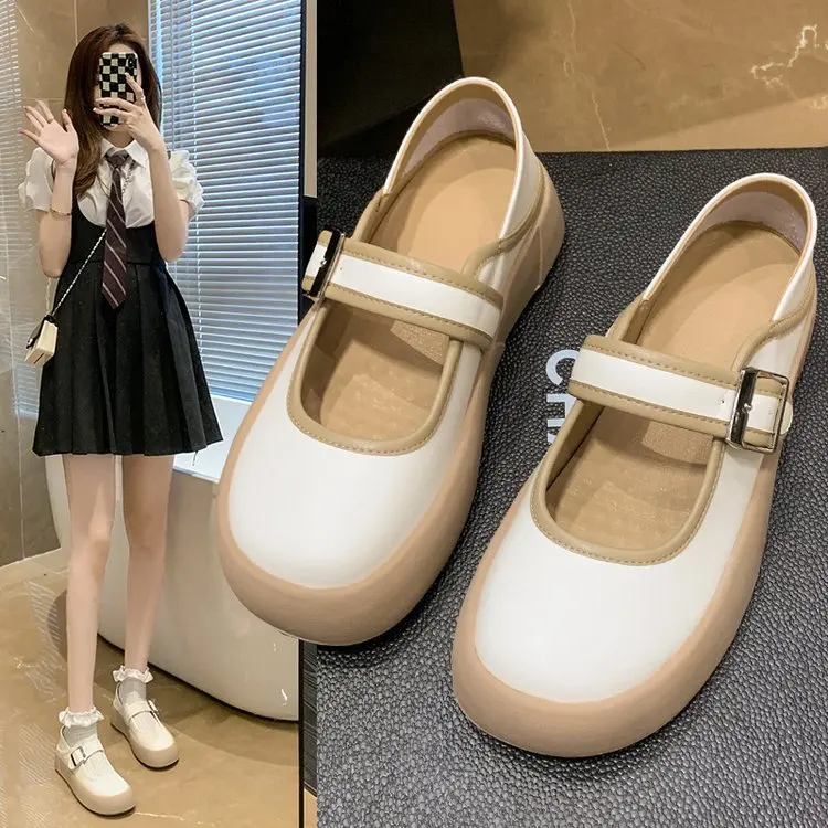 

Туфли женские с круглым носком, повседневные кроссовки в британском стиле, классические, однотонные, в стиле преппи, для отдыха, на плоской п...