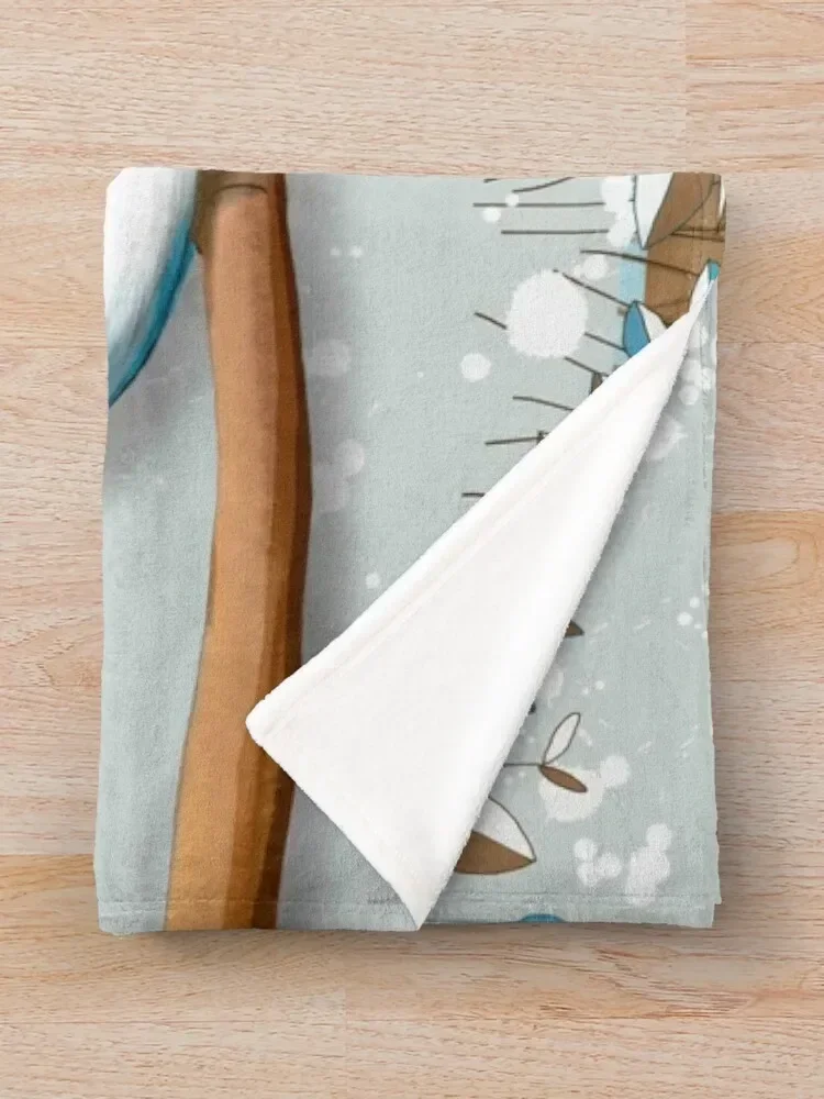 Синее сказочное одеяло плед на диван декорации рождественские подарки одеяла