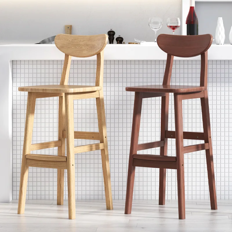 

M125 high stool home chair bar stool solid wood bar table chair light luxury bar table and chair modern minimalist high stool b