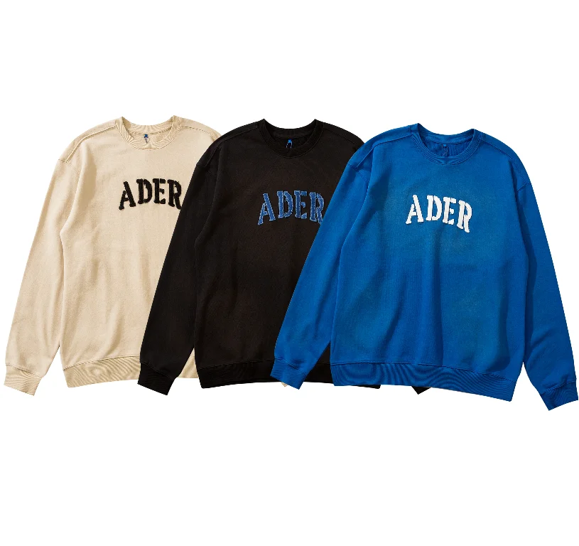 

ADER Fashion Versatile Long Sleeve Folding Letter Embroidery Sweater
