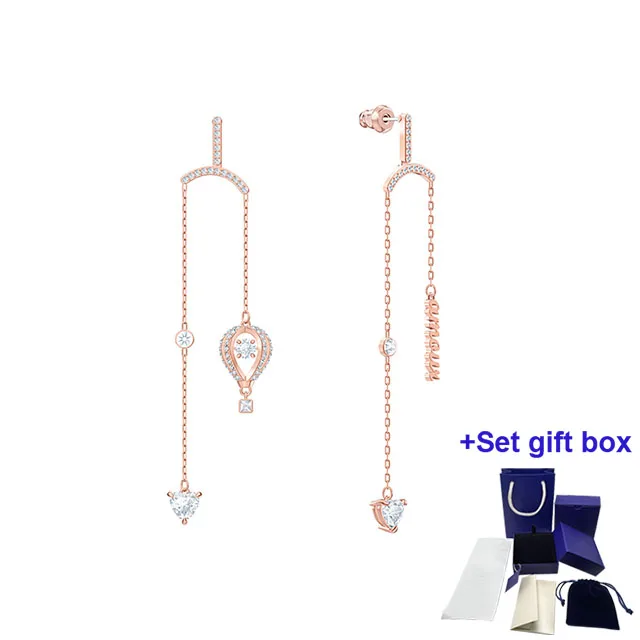 

SWA High Quality Fashion Charm Earrings Rose Gold Hot Air Balloon Exquisite Gift Box Free Shipping