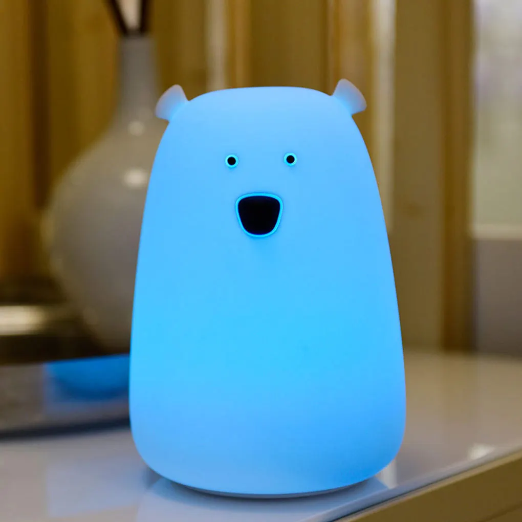 

Led Atmospheres Light ABS Cute Cartoon Animal Shape 1200mAh Battery Powered USB Charging Sleeping Night Lamp Pink
