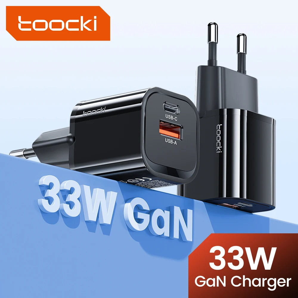 

Toocki 33W GaN USB Type C Charger QC 3.0 PD 3.0 PPS Fast Charging for iPhone Samsung Realme Xiaomi Huawei POCO Mobile Charger