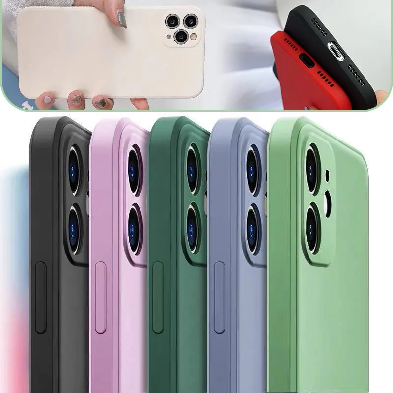 

Soft Silicone Candy Colour Phone Case For iPhone 11 12 Pro Max 13Mini Camera Protection XS X XR 7 8 Plus SE2020 Matte Shockproof
