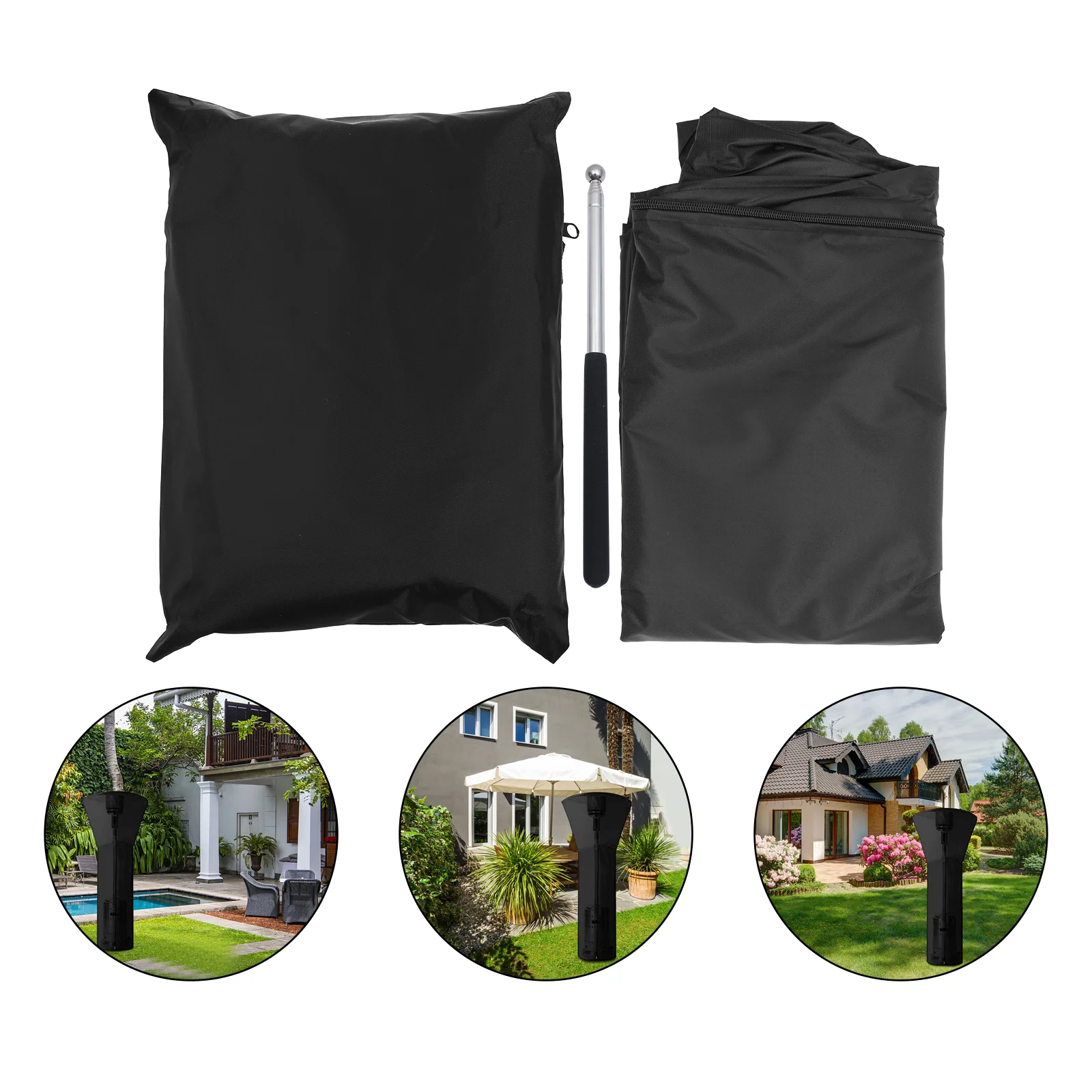 

1 Set/2pcs Outdoor Heater Dust Cover Waterproof Oxford Cover with Support Rod