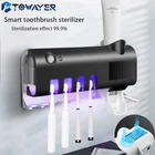 Держатель для зубных щеток на солнечной энергии, двухслойный автоматический стерилизатор зубной пасты, настенный держатель, аксессуары для ванной комнаты