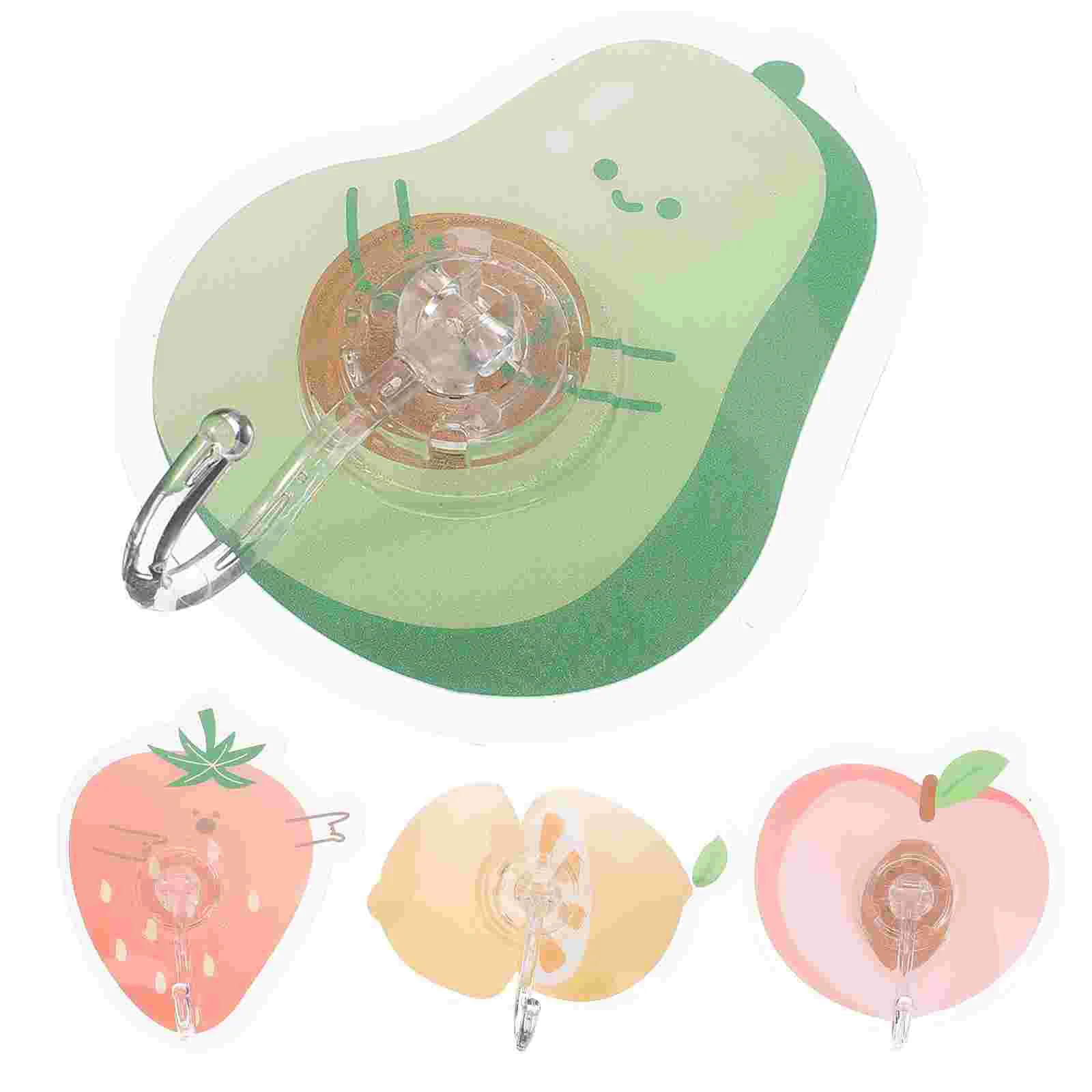 

4 Pcs Cartoon Fruit Sticky Hook Wall Hanging Hooks Household Plastic Wall Mount Hooks