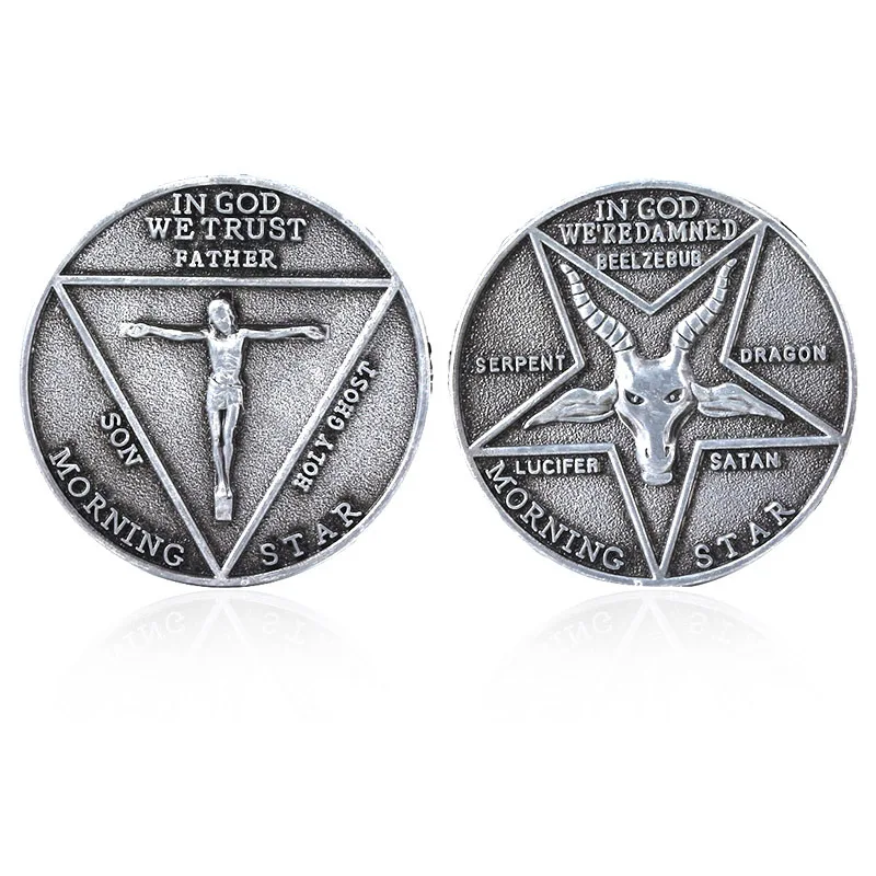 

TV Show Lucifer Morningstar Satanic Pentecost Cosplay Coin Commemorative Coin Badge Halloween Metal Accessories Prop Coin