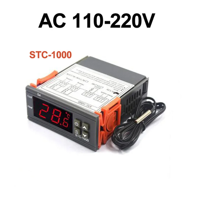 

12V 24V 220V Digital Temperature Controller Thermoregulator Thermostat incubator Relay LED 10A Heating Cooling STC-1000 STC 1000
