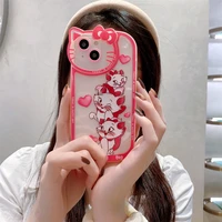 iphone cover cute sexy kt case for iphone 13 12 11 pro max x xr xs max soft air clear tpu cat camera style protection cover 12